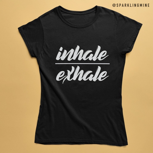 NEW Inhale Exhale Graphic Tshirt. S,M,L,XL,XXL. - Picture 3 of 6